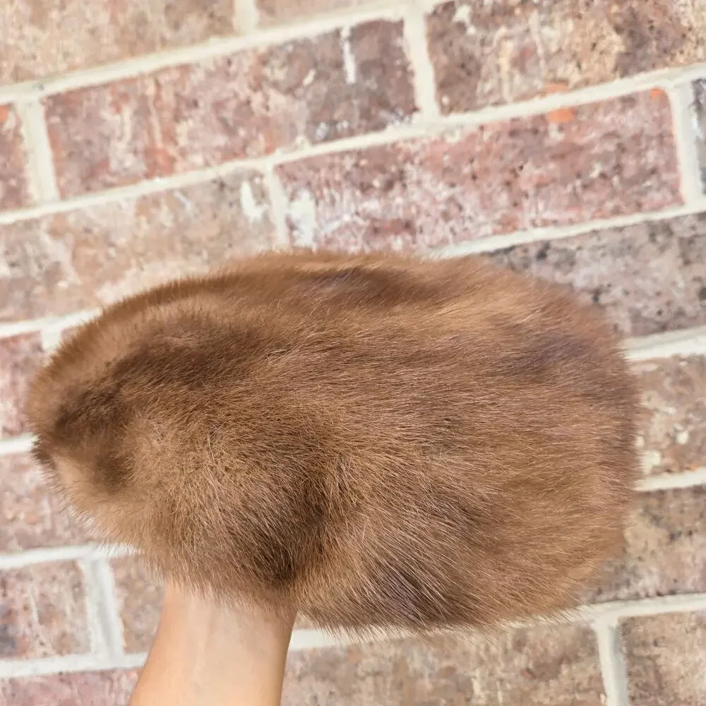 Vintage Nikki brown mink fur beret